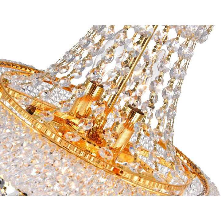 Steel with Crystal Drop and Strand Pendant - LV LIGHTING
