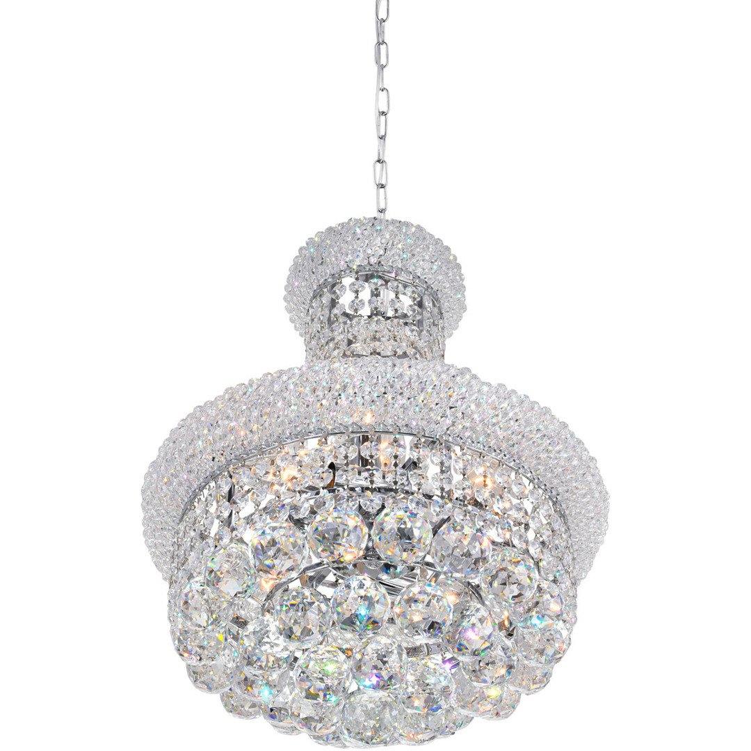 Steel with Crystal Drop and Strand Pendant - LV LIGHTING