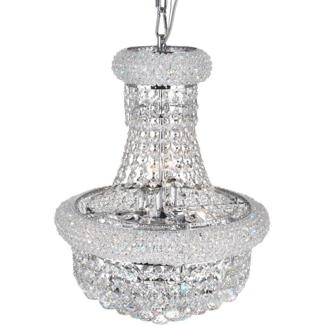 Steel with Crystal Drop and Strand Pendant - LV LIGHTING