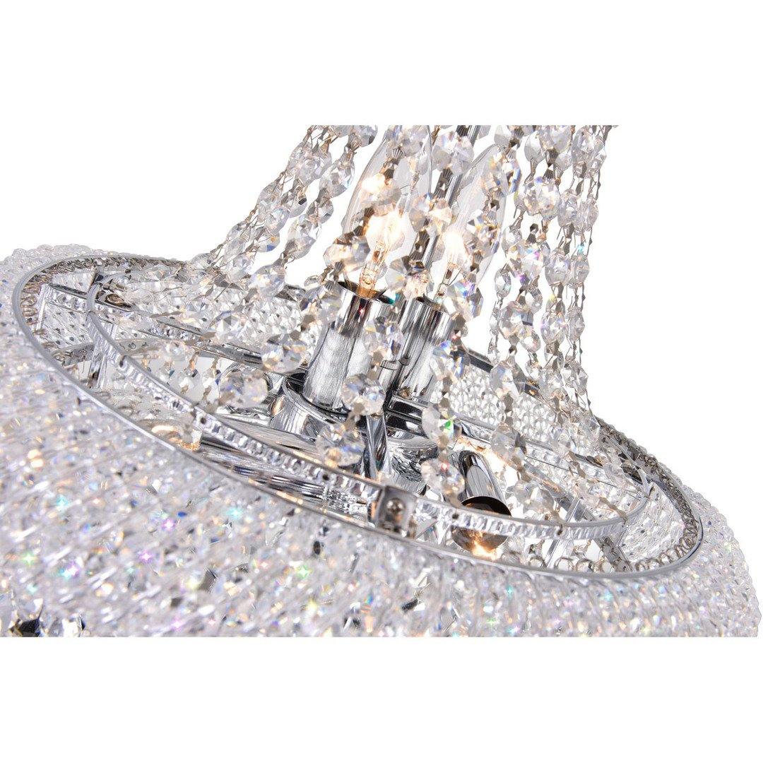 Steel with Crystal Drop and Strand Pendant - LV LIGHTING