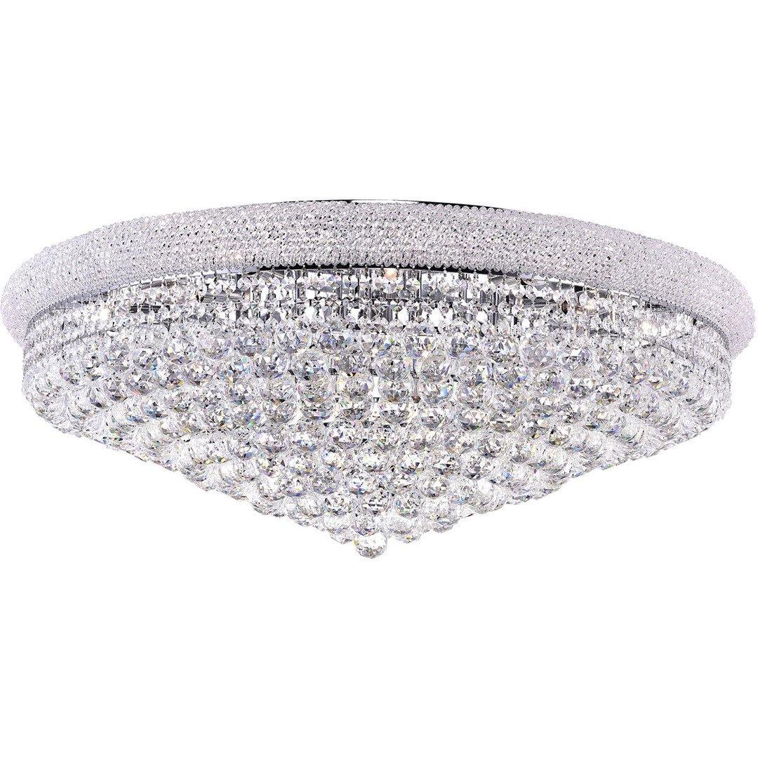 Steel with Crystal Drop and Strand Flush Mount - LV LIGHTING