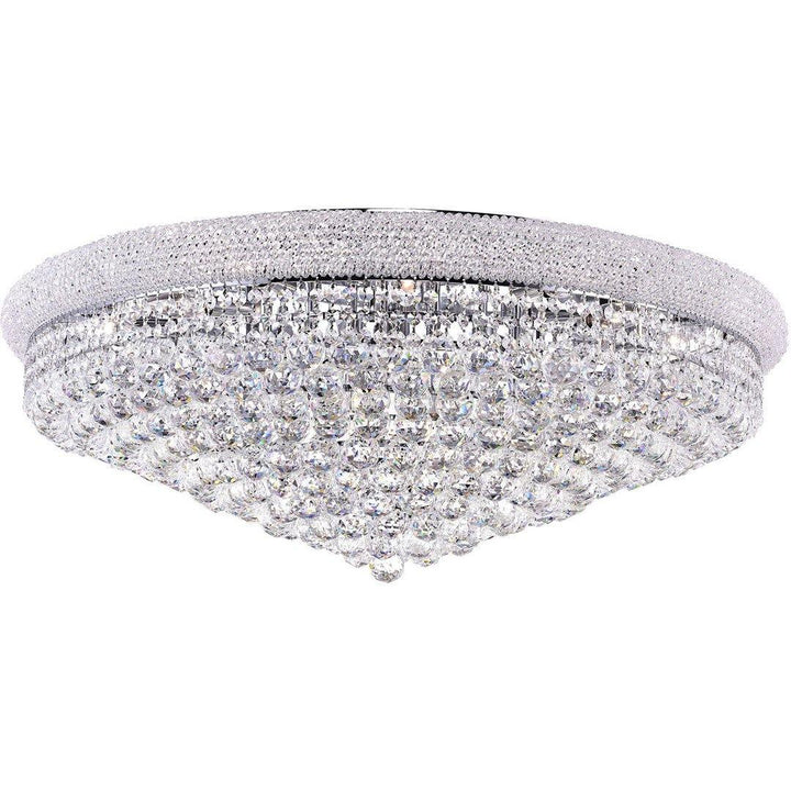 Steel with Crystal Drop and Strand Flush Mount - LV LIGHTING