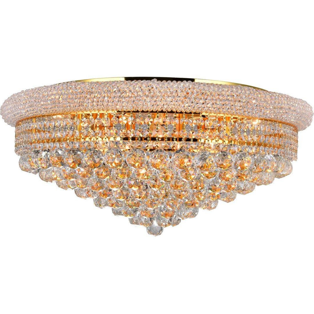 Steel with Crystal Drop and Strand Flush Mount - LV LIGHTING