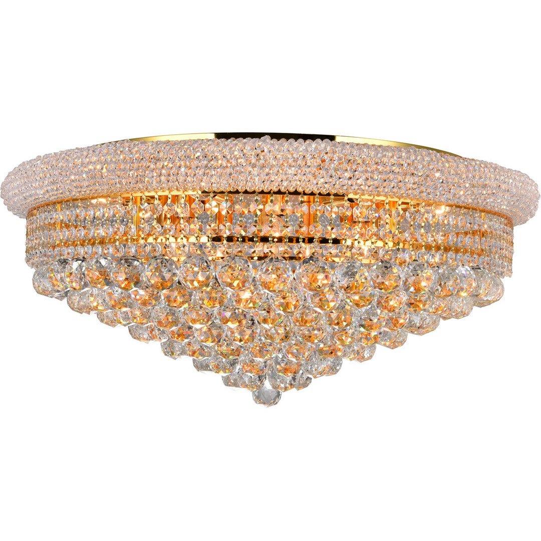 Steel with Crystal Drop and Strand Flush Mount - LV LIGHTING