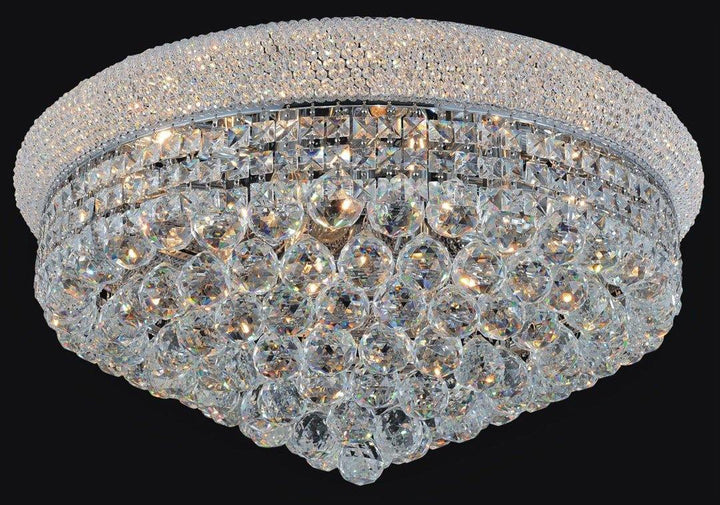 Steel with Crystal Drop and Strand Flush Mount - LV LIGHTING