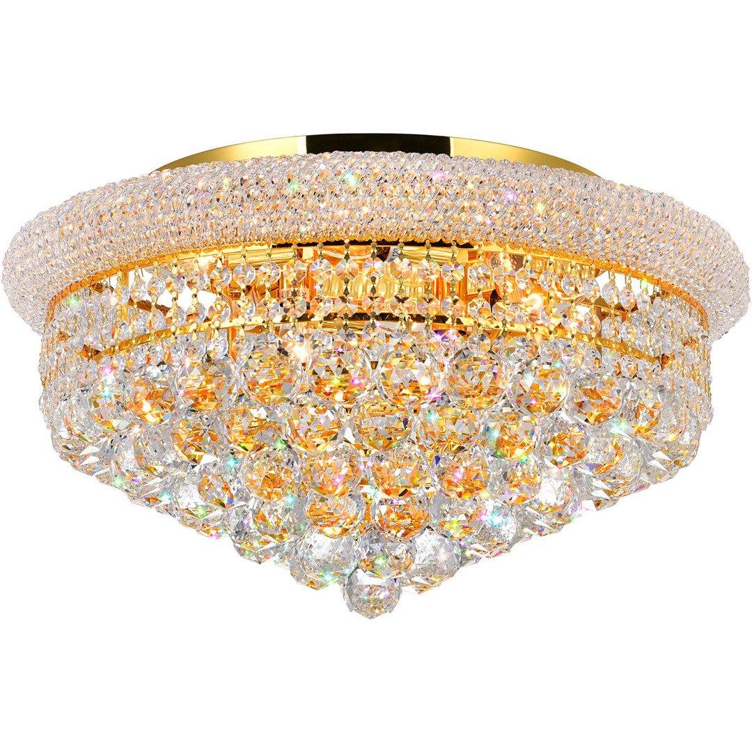 Steel with Crystal Drop and Strand Flush Mount - LV LIGHTING