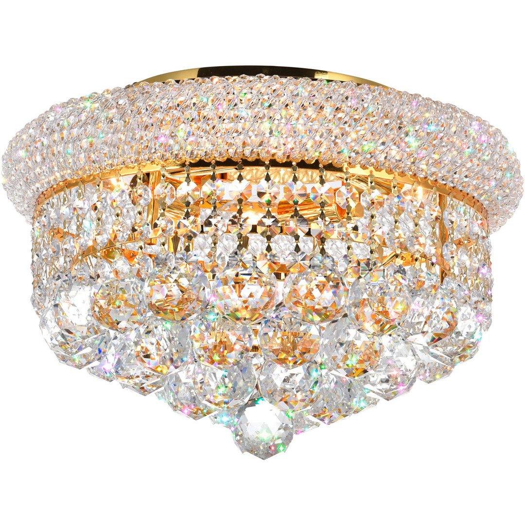 Steel with Crystal Drop and Strand Flush Mount - LV LIGHTING