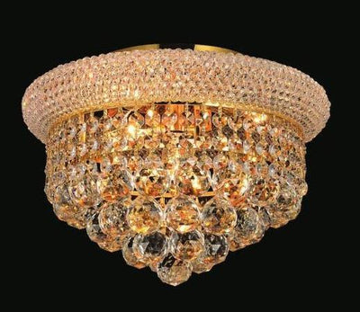 Steel with Crystal Drop and Strand Flush Mount - LV LIGHTING