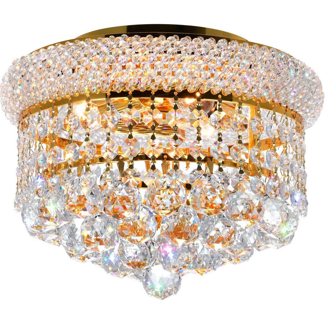 Steel with Crystal Drop and Strand Flush Mount - LV LIGHTING