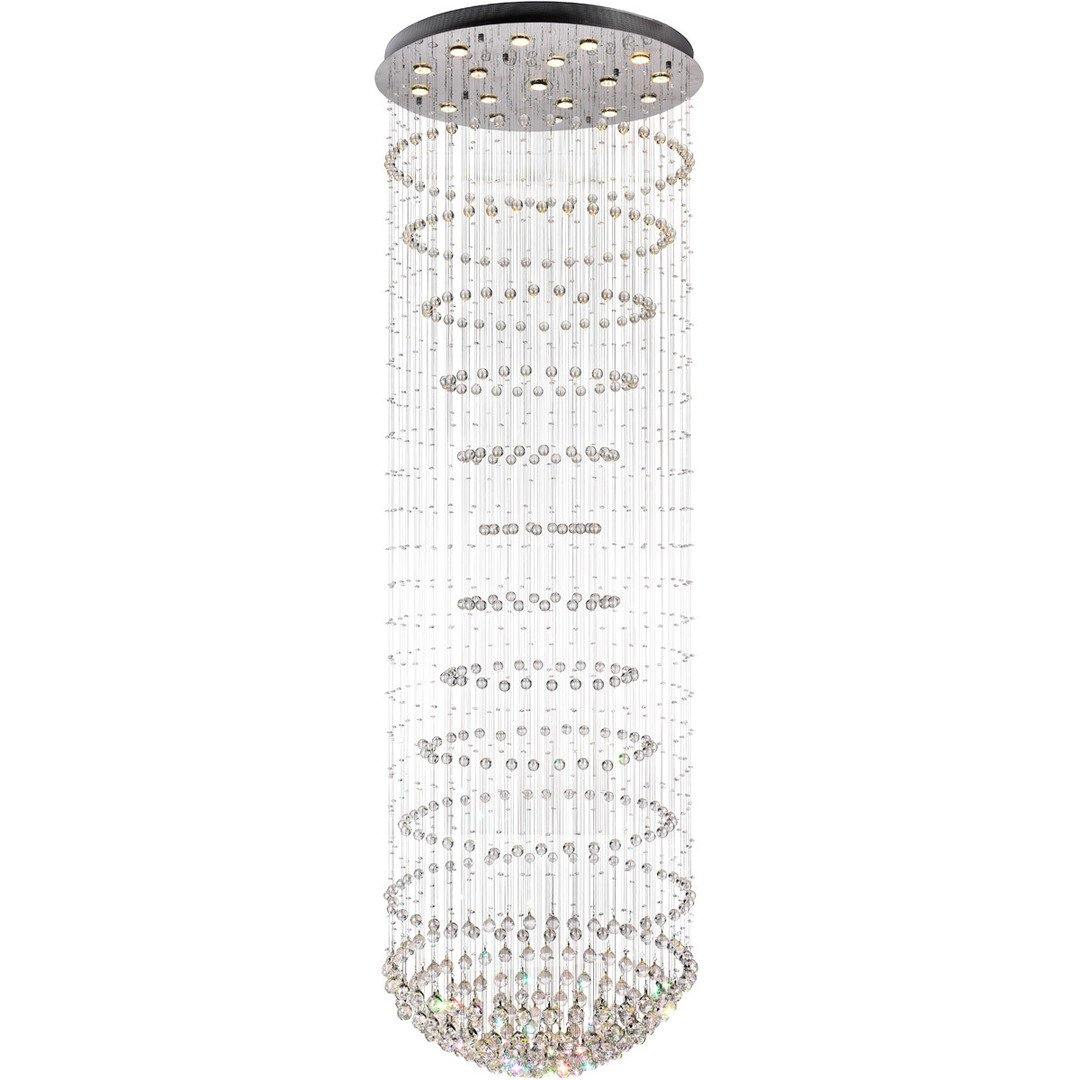 Chrome with Clear Crystal Drop and Strand Chandelier - LV LIGHTING