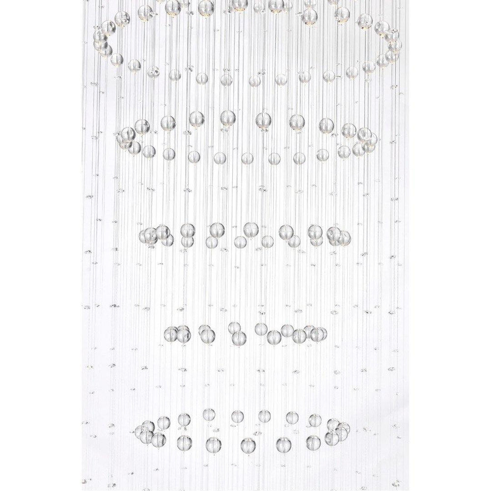 Chrome with Clear Crystal Drop and Strand Chandelier - LV LIGHTING