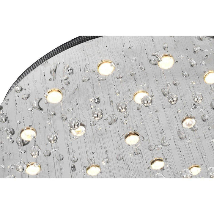 Chrome with Clear Crystal Drop and Strand Chandelier - LV LIGHTING