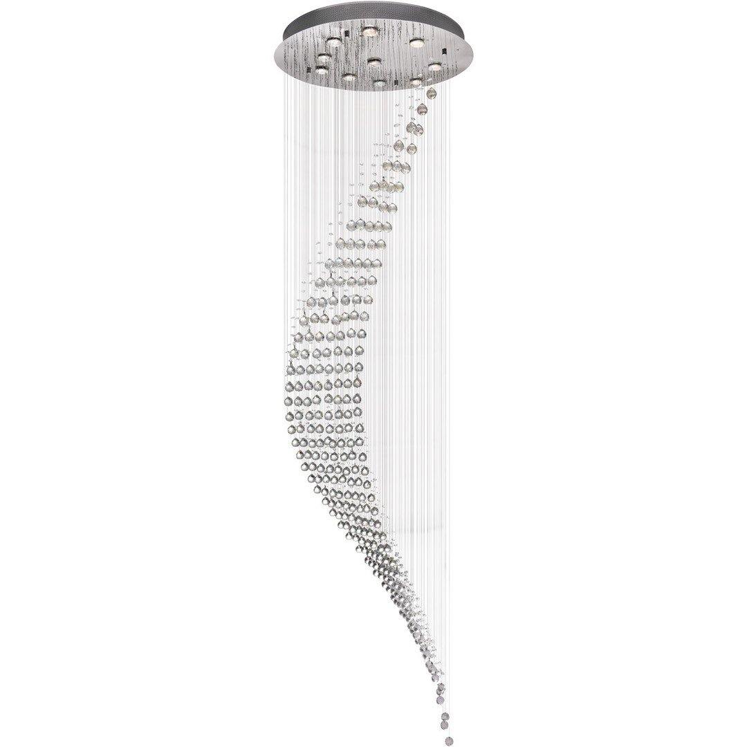 Chrome with Crystal Drop and Strand Rainfall Chandelier - LV LIGHTING