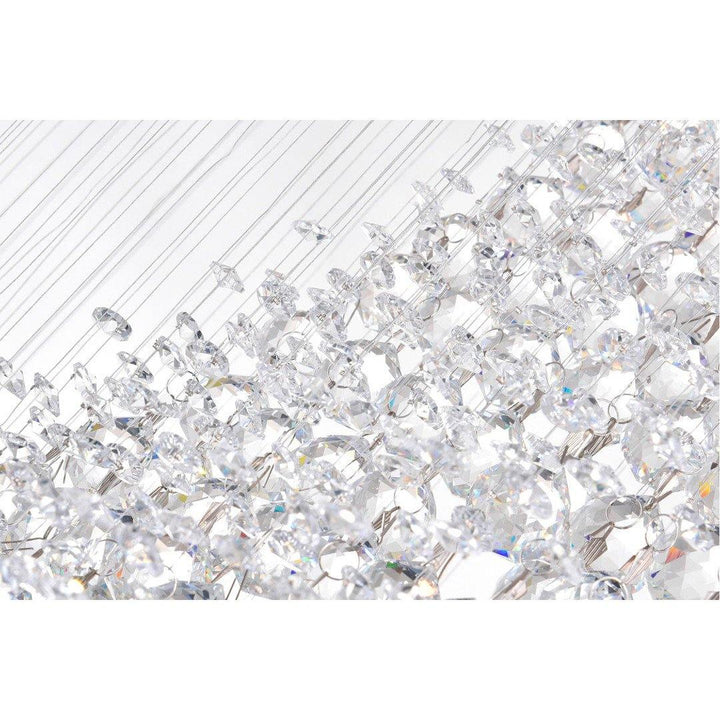 Chrome with Crystal Drop and Strand Rainfall Chandelier - LV LIGHTING