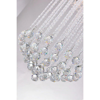 Chrome with Crystal Drop and Strand Round Chandelier - LV LIGHTING