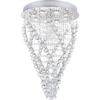 Chrome with Crystal Drop and Strand Spirals Chandelier - LV LIGHTING