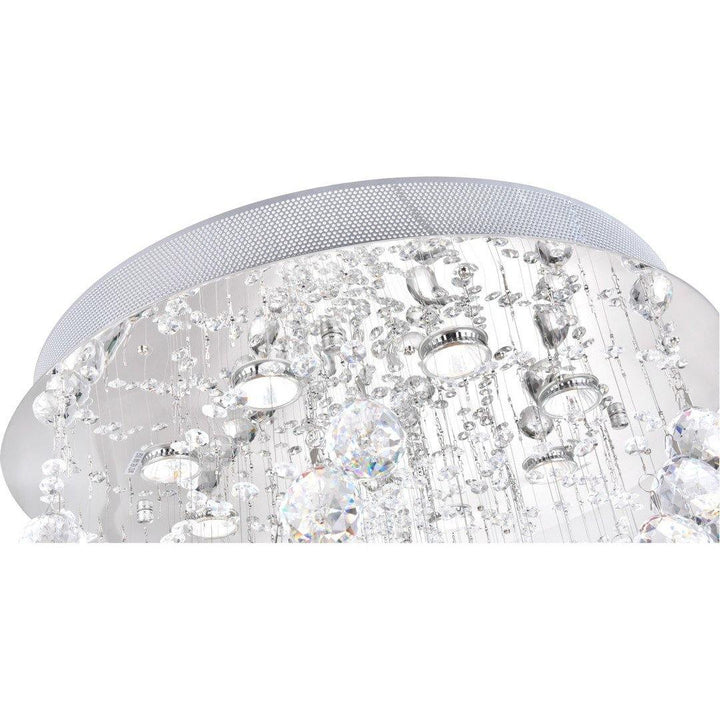Chrome with Crystal Drop and Strand Spirals Chandelier - LV LIGHTING