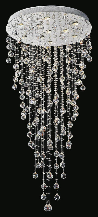Chrome with Crystal Drop and Strand Raindrop Chandelier - LV LIGHTING