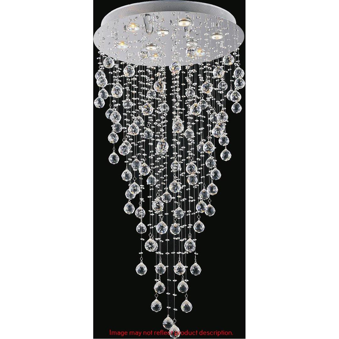 Chrome with Crystal Drop and Strand Raindrop Chandelier - LV LIGHTING