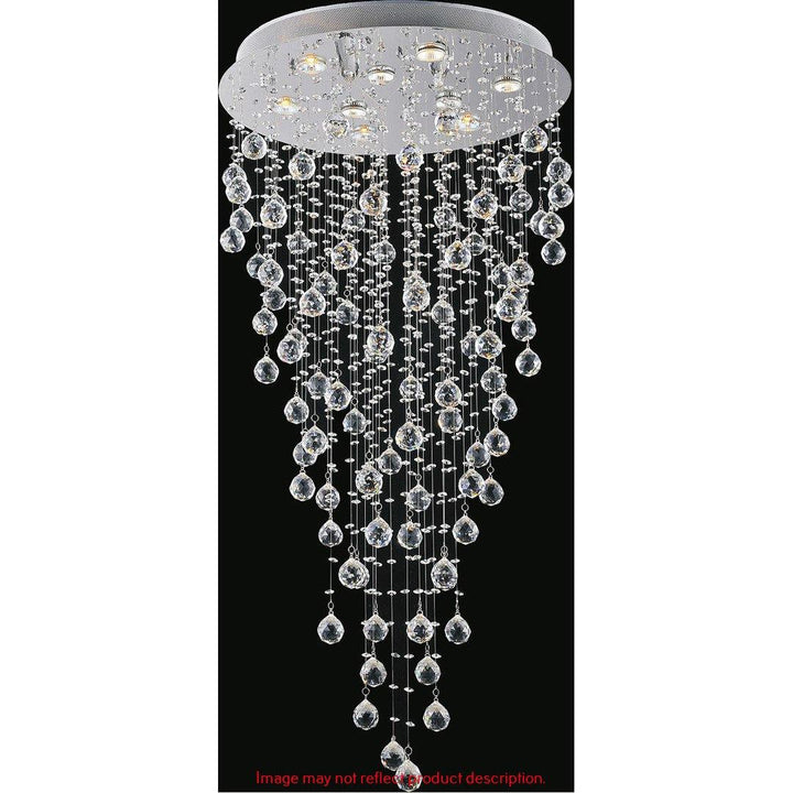 Chrome with Crystal Drop and Strand Raindrop Chandelier - LV LIGHTING