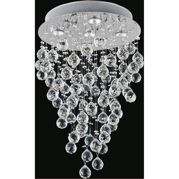 Chrome with Crystal Drop and Strand Raindrop Chandelier - LV LIGHTING