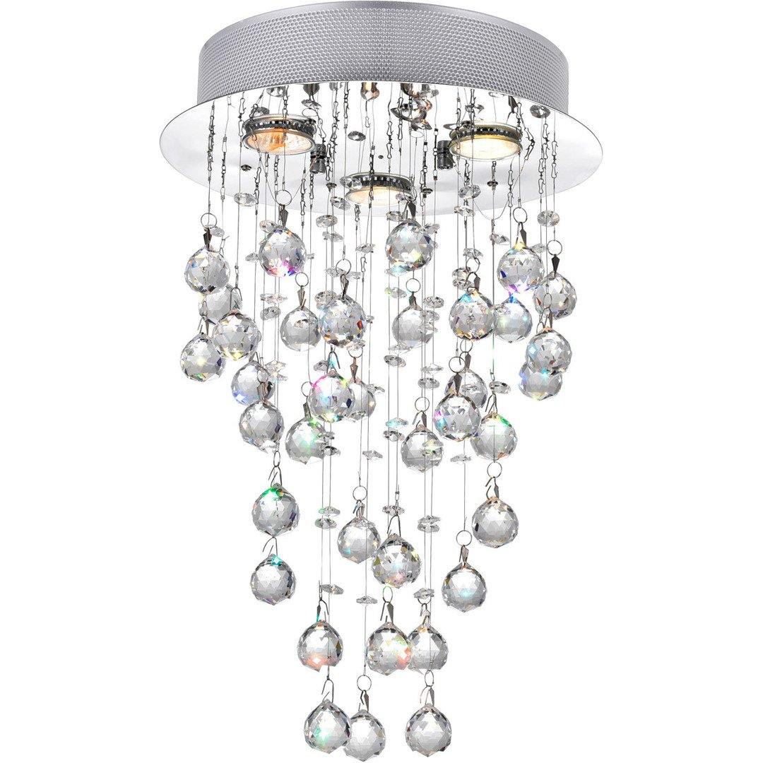 Chrome with Crystal Drop and Strand Raindrop Chandelier - LV LIGHTING