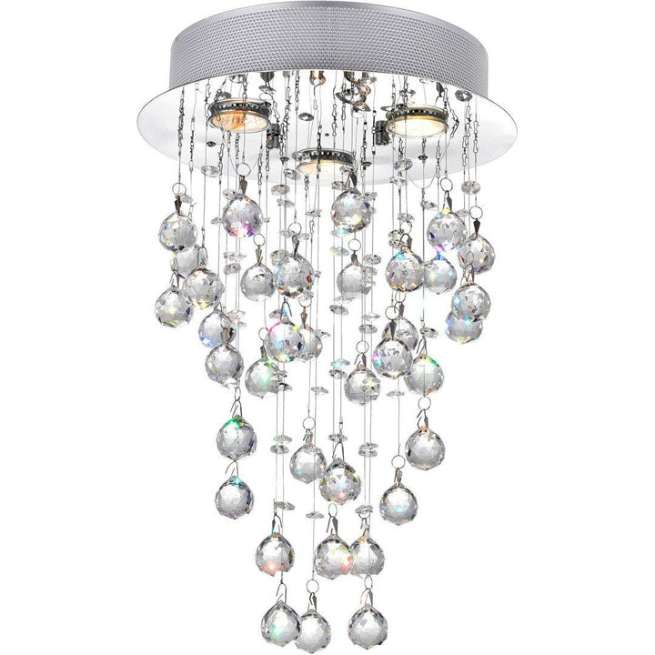 Chrome with Crystal Drop and Strand Raindrop Chandelier - LV LIGHTING