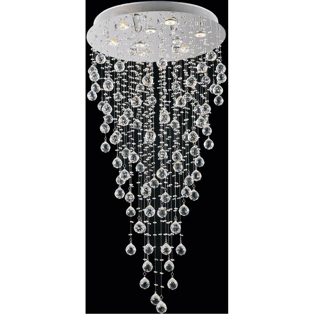 Chrome with Crystal Drop and Strand Raindrop Chandelier - LV LIGHTING