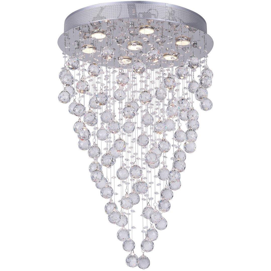 Chrome with Crystal Drop and Strand Raindrop Chandelier - LV LIGHTING