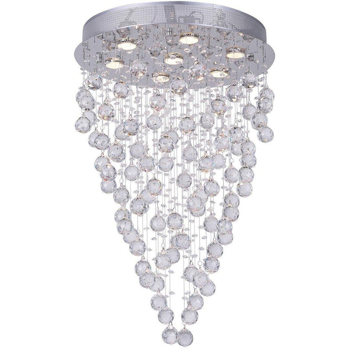 Chrome with Crystal Drop and Strand Raindrop Chandelier - LV LIGHTING