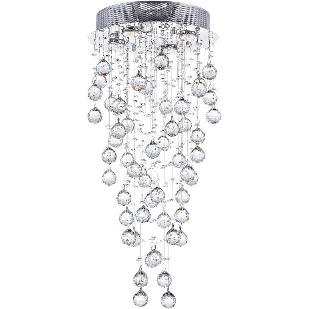 Chrome with Crystal Drop and Strand Raindrop Chandelier - LV LIGHTING