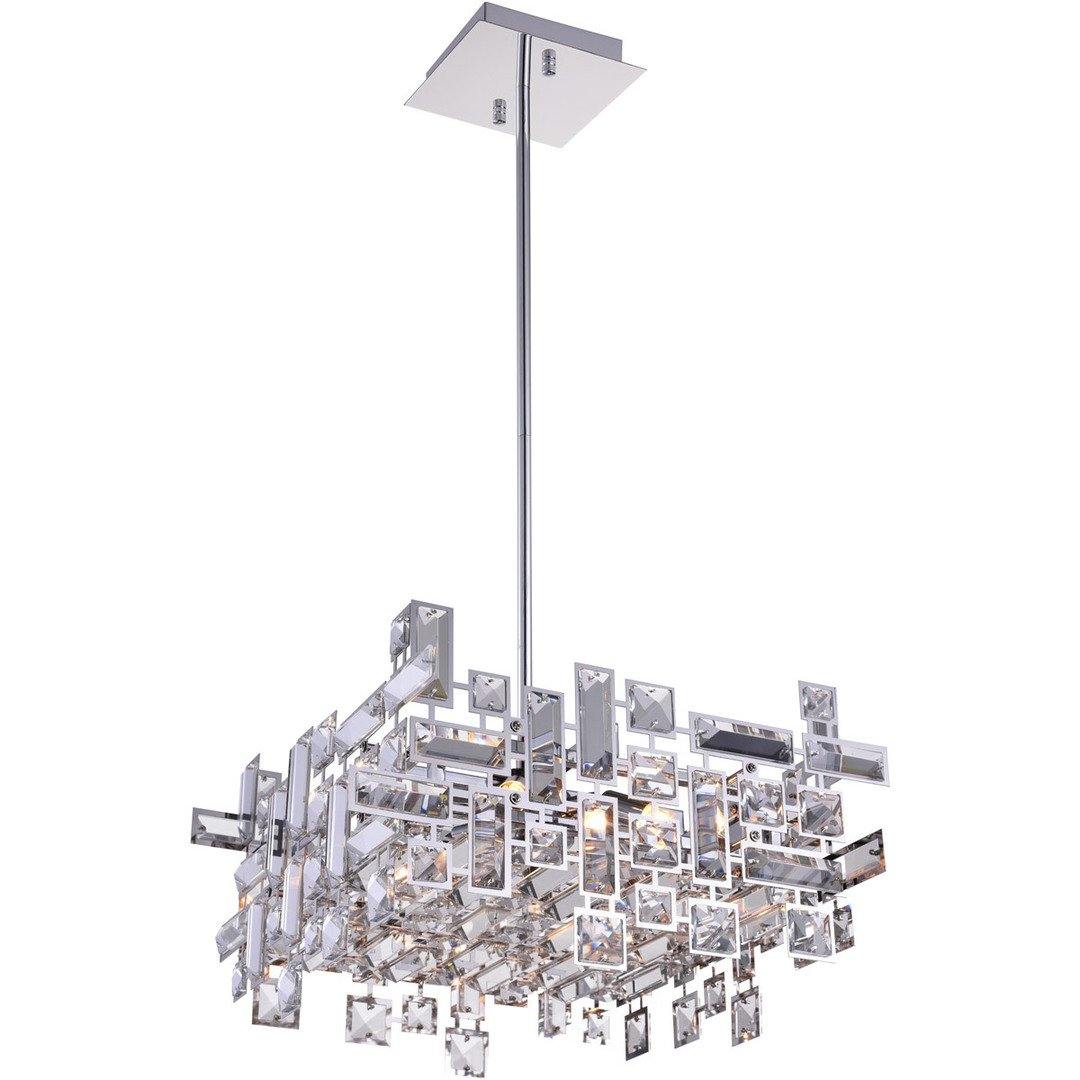 Chrome with Puzzled Crystal Square Chandelier - LV LIGHTING