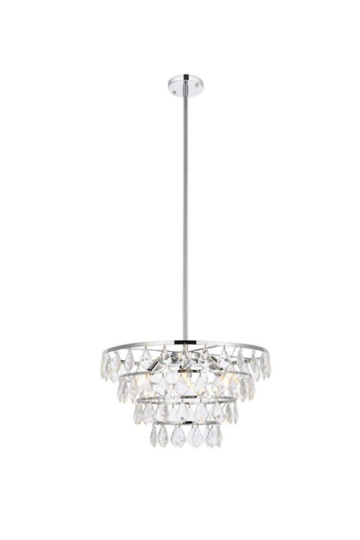 Steel Ring with Crystal Drop Chandelier - LV LIGHTING