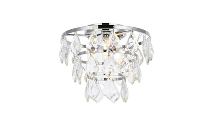 Steel Ring with Crystal Drop Flush Mount - LV LIGHTING