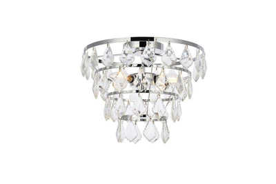 Steel Ring with Crystal Drop Flush Mount - LV LIGHTING