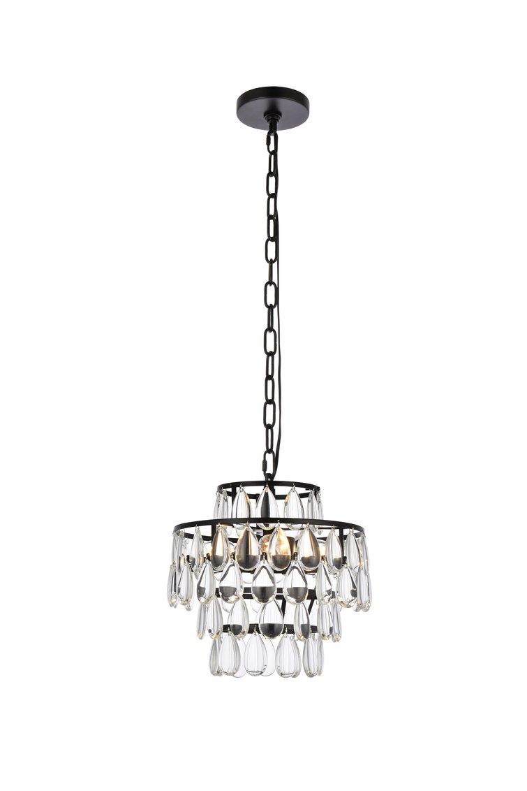 Steel Ring with Crystal Drop Pendant - LV LIGHTING