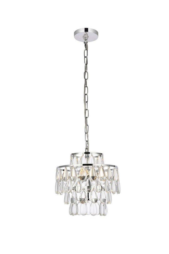 Steel Ring with Crystal Drop Pendant - LV LIGHTING