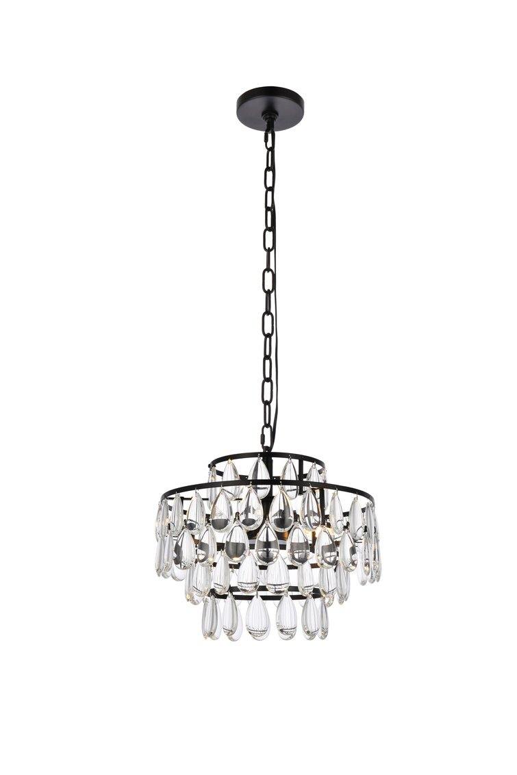 Steel Ring with Crystal Drop Pendant - LV LIGHTING