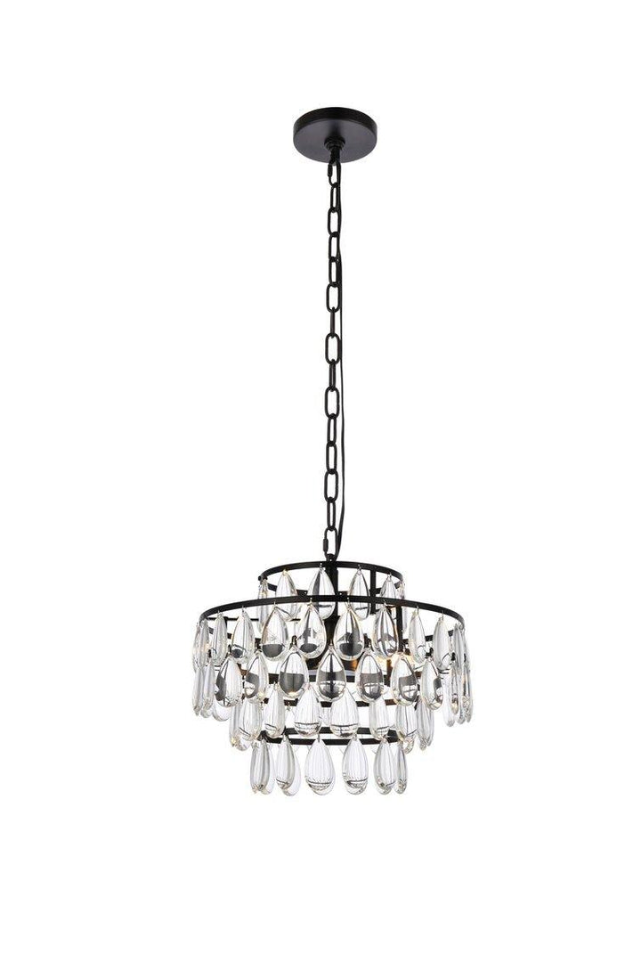 Steel Ring with Crystal Drop Pendant - LV LIGHTING
