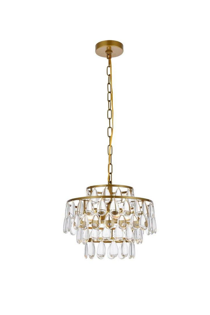 Steel Ring with Crystal Drop Pendant - LV LIGHTING