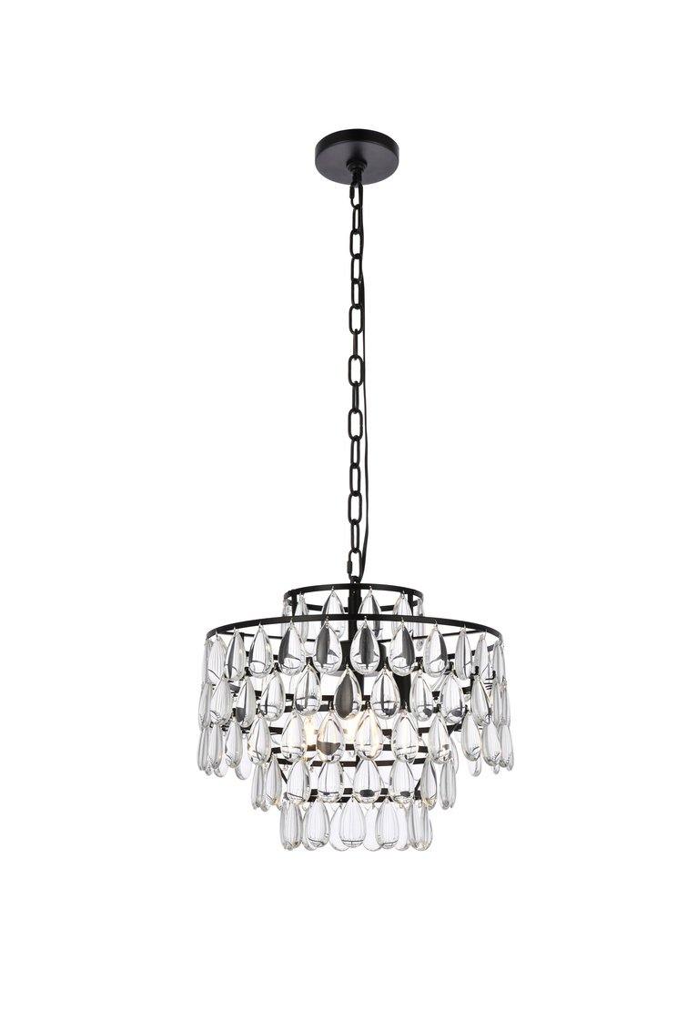 Steel Ring with Crystal Drop Pendant - LV LIGHTING