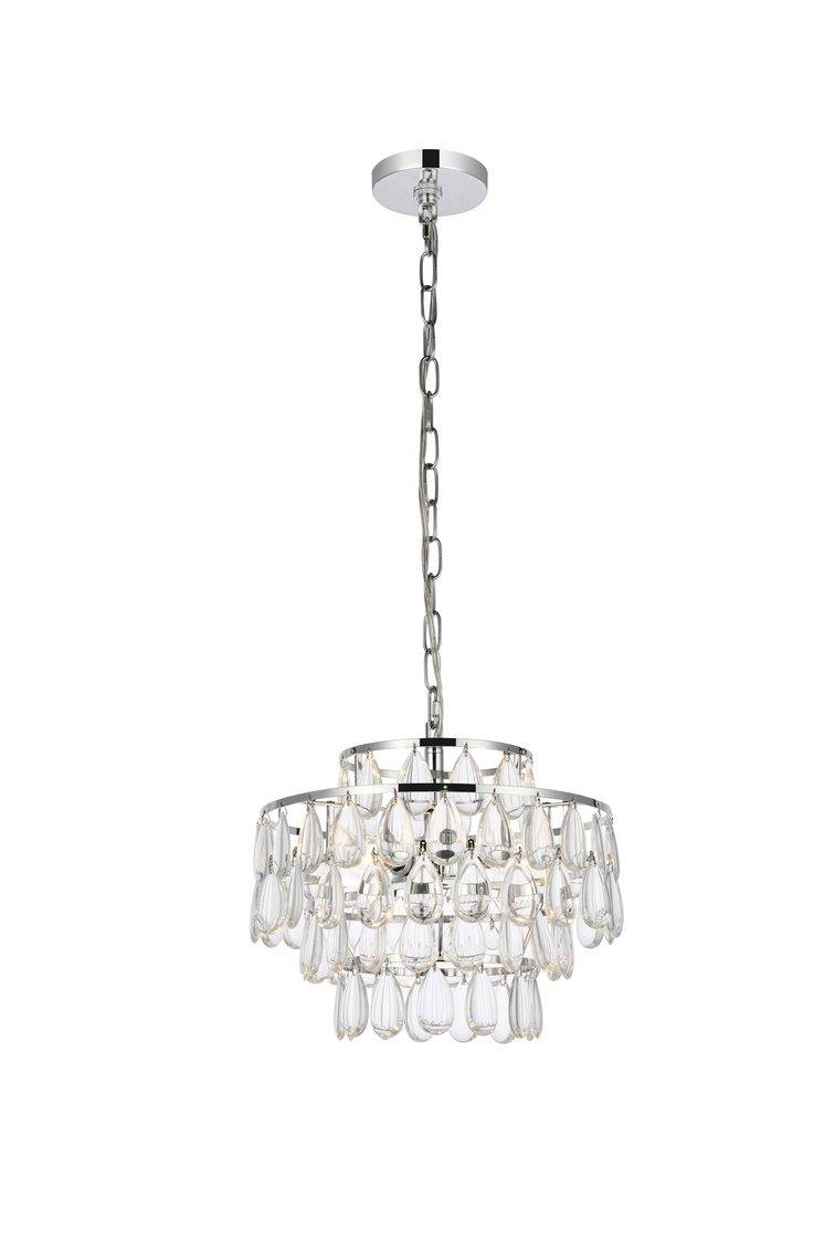 Steel Ring with Crystal Drop Pendant - LV LIGHTING