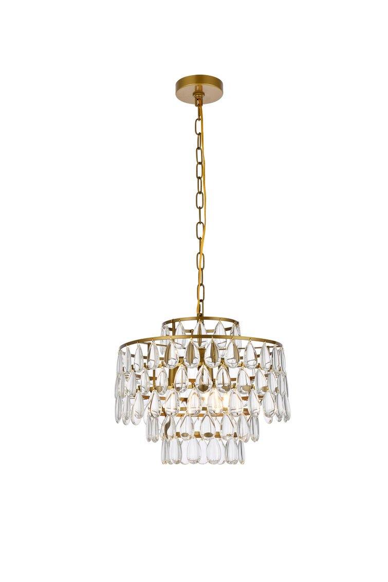 Steel Ring with Crystal Drop Pendant - LV LIGHTING