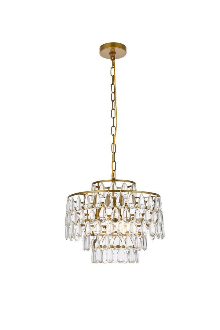 Steel Ring with Crystal Drop Pendant - LV LIGHTING