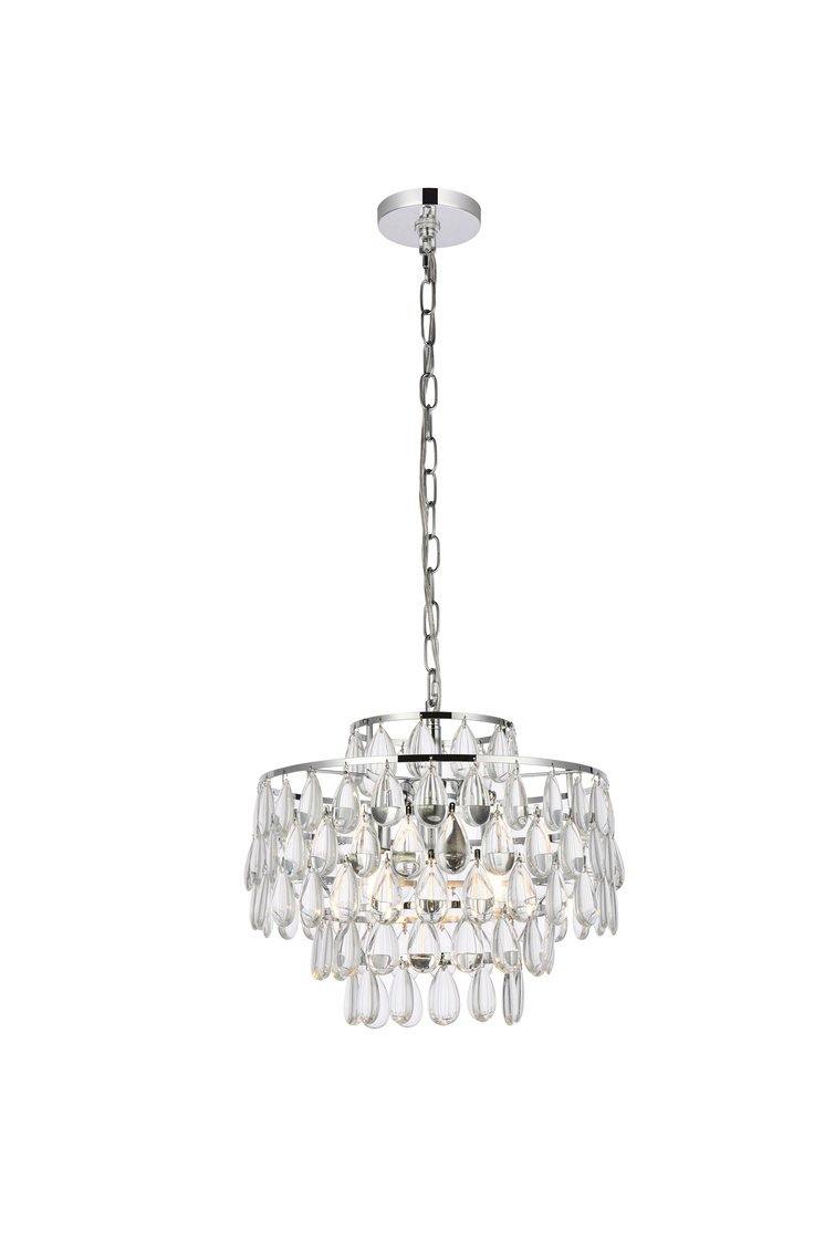 Steel Ring with Crystal Drop Pendant - LV LIGHTING