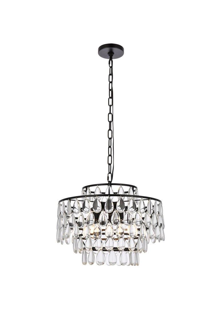Steel Ring with Crystal Drop Pendant - LV LIGHTING
