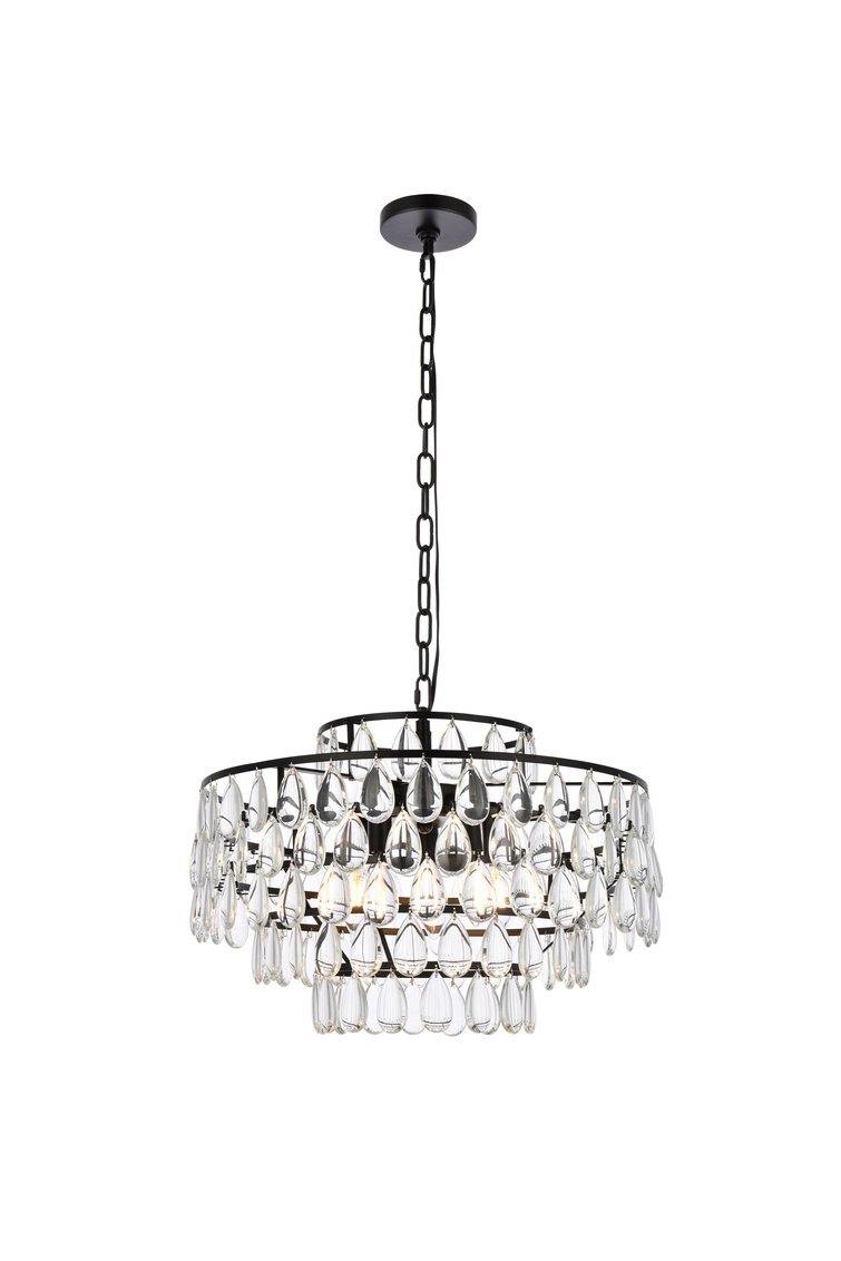 Steel Ring with Crystal Drop Pendant - LV LIGHTING