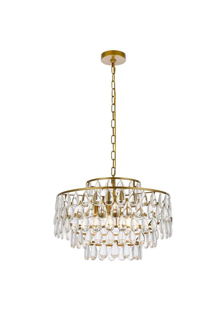 Steel Ring with Crystal Drop Pendant - LV LIGHTING