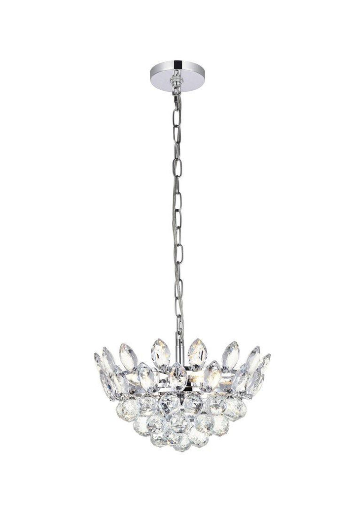 Steel Ring with Clear Crystal Pendant - LV LIGHTING