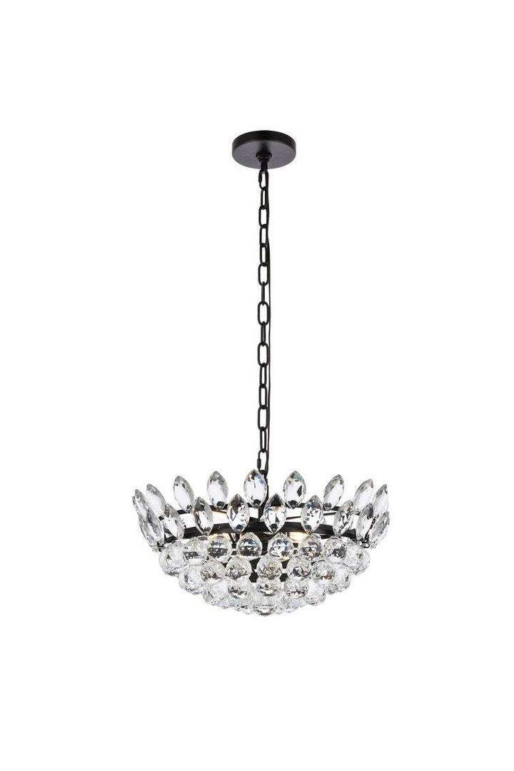Steel Ring with Clear Crystal Pendant - LV LIGHTING